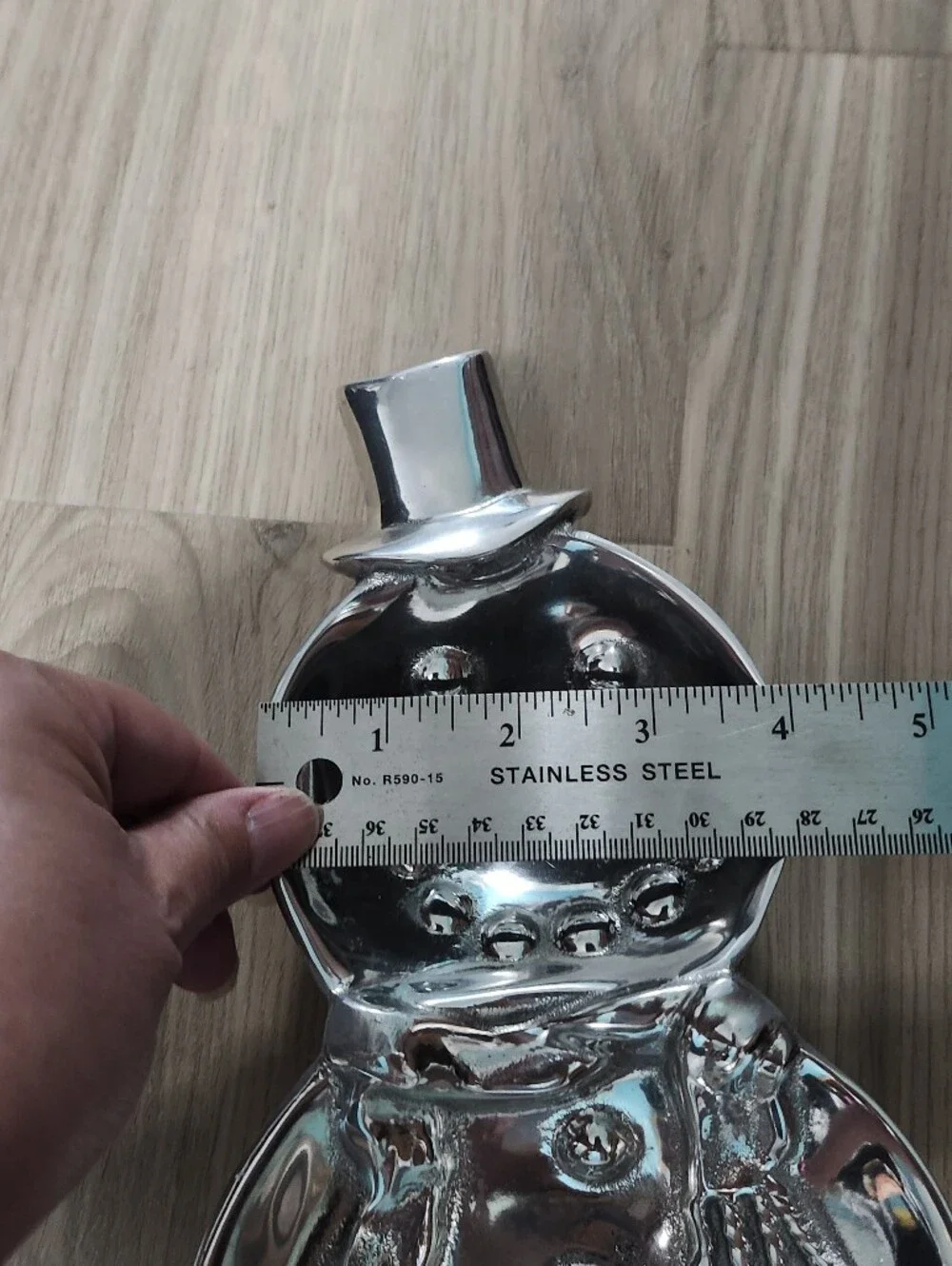 Mariposa Silver Tone Snowman Serving Cast Aluminum Tray